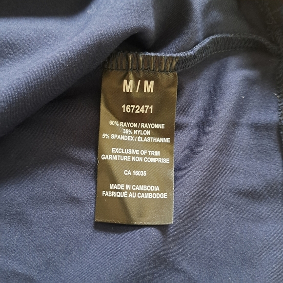 New! Rachel Roy Knit Dress Black Blue Animal Print Womens Medium 3/4 Sleeve - Picture 9 of 10